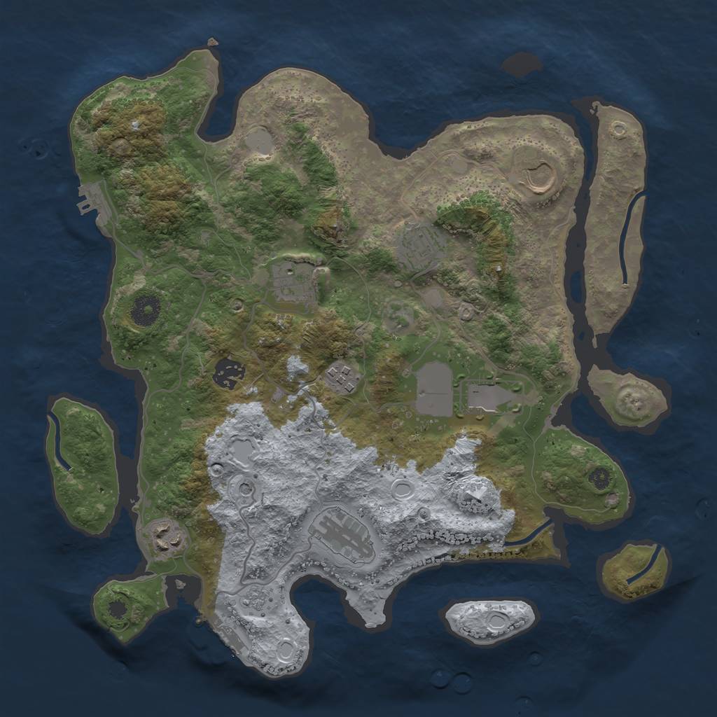 Rust Map: Procedural Map, Size: 3500, Seed: 8008315, 15 Monuments