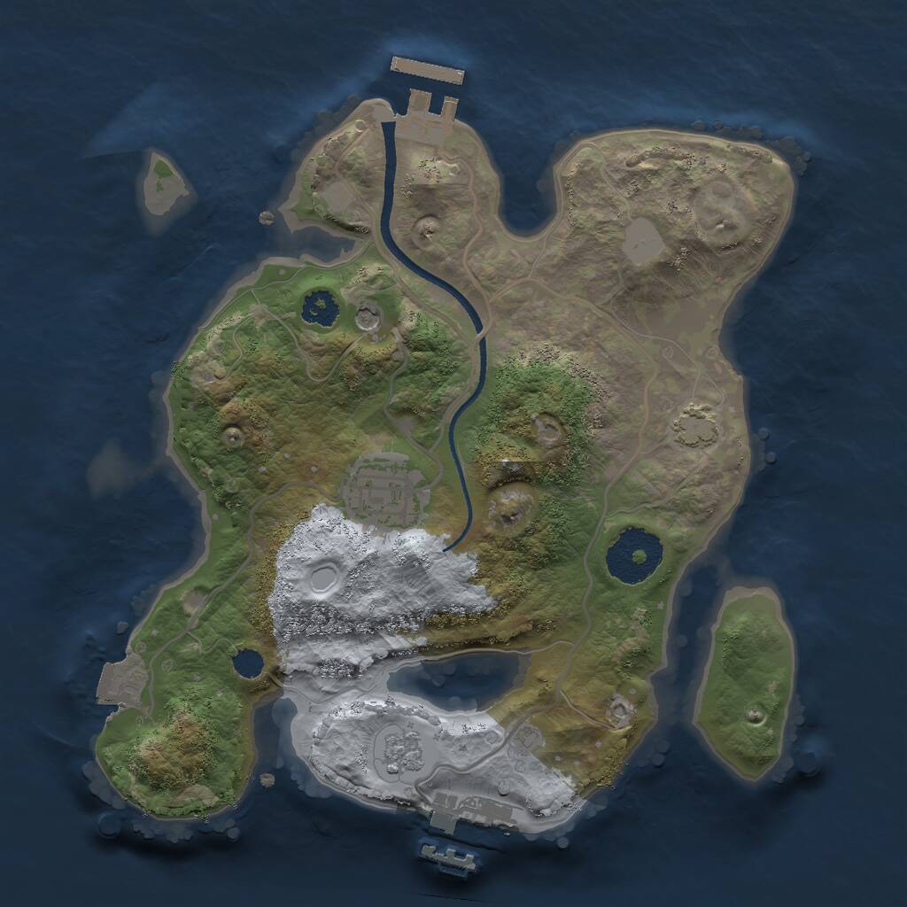 Rust Map: Procedural Map, Size: 2500, Seed: 254523, 7 Monuments