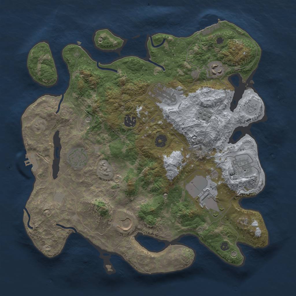 Rust Map: Procedural Map, Size: 3500, Seed: 6547568, 15 Monuments