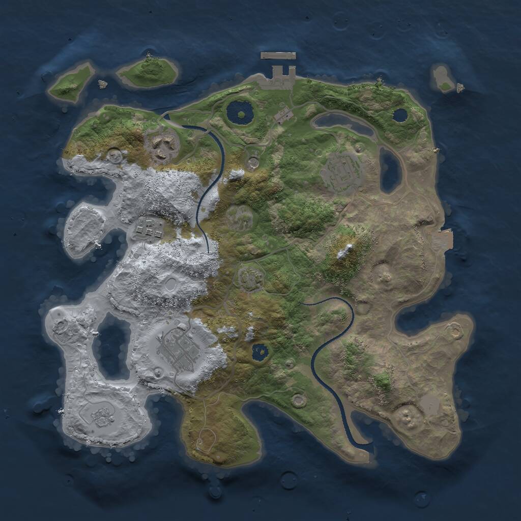 Rust Map: Procedural Map, Size: 3000, Seed: 319782134, 9 Monuments
