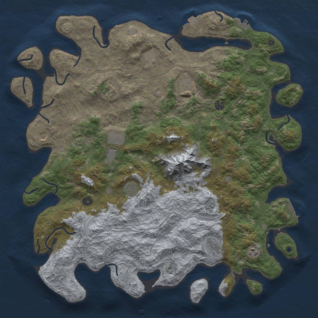 Rust Map: Procedural Map, Size: 5000, Seed: 14445, 18 Monuments