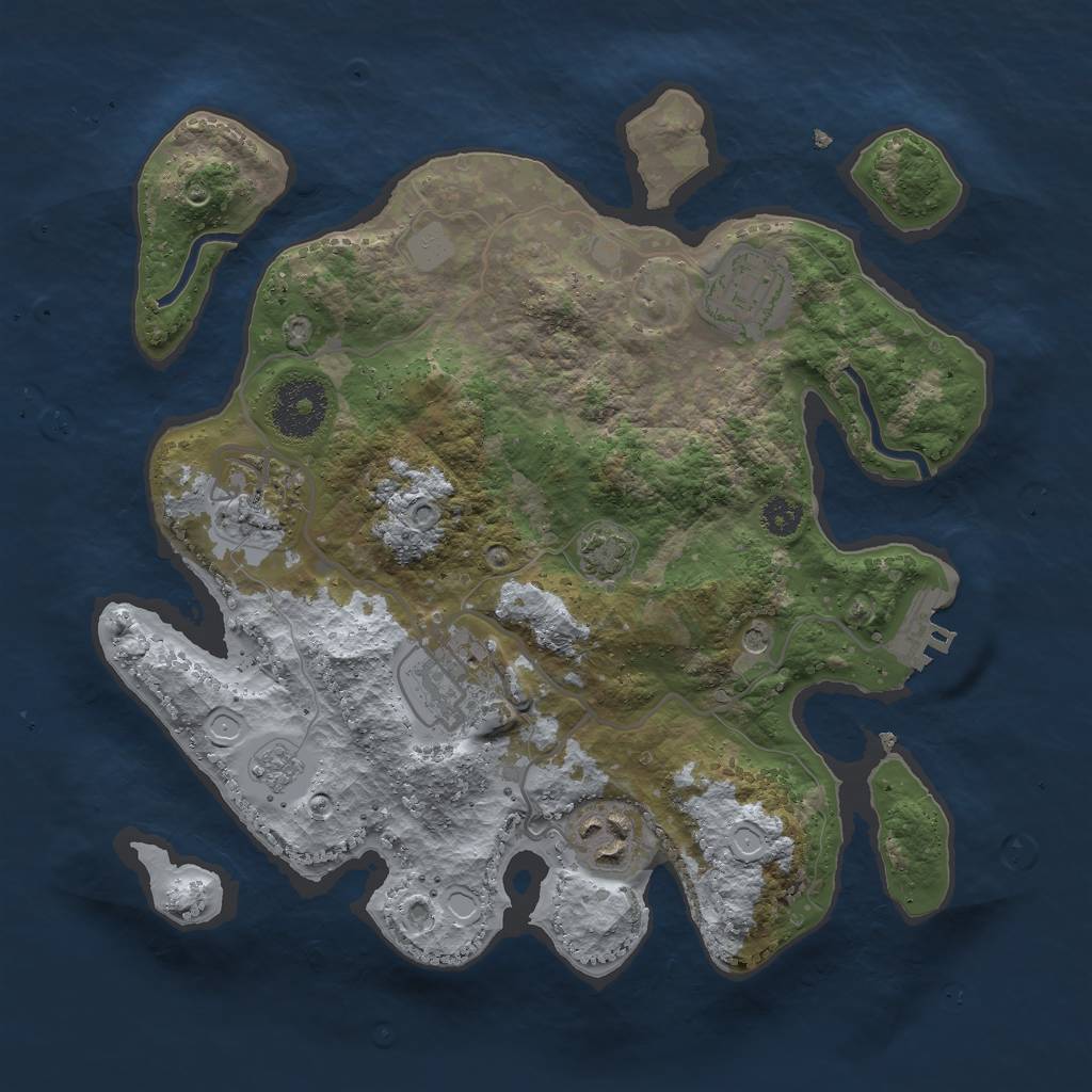 Rust Map: Procedural Map, Size: 2850, Seed: 83727, 11 Monuments