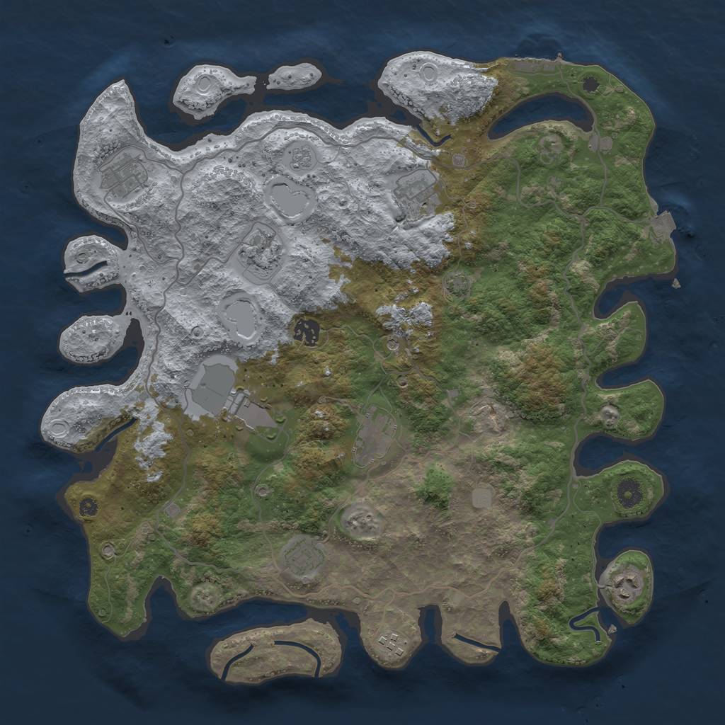 Rust Map: Procedural Map, Size: 4000, Seed: 14604718, 16 Monuments