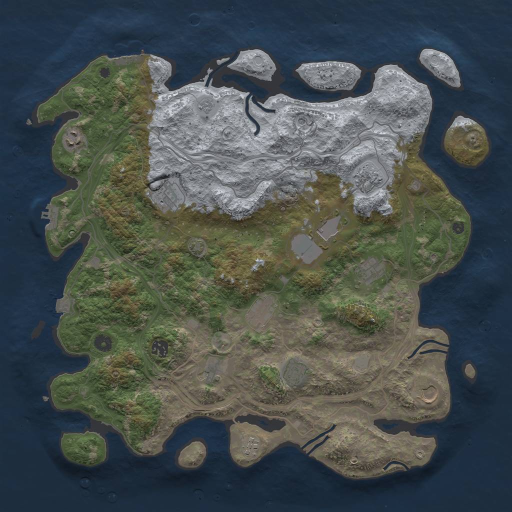 Rust Map: Procedural Map, Size: 4350, Seed: 67895333, 19 Monuments