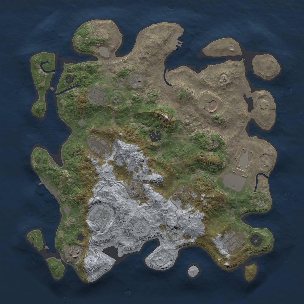 Rust Map: Procedural Map, Size: 3700, Seed: 1767006109, 18 Monuments