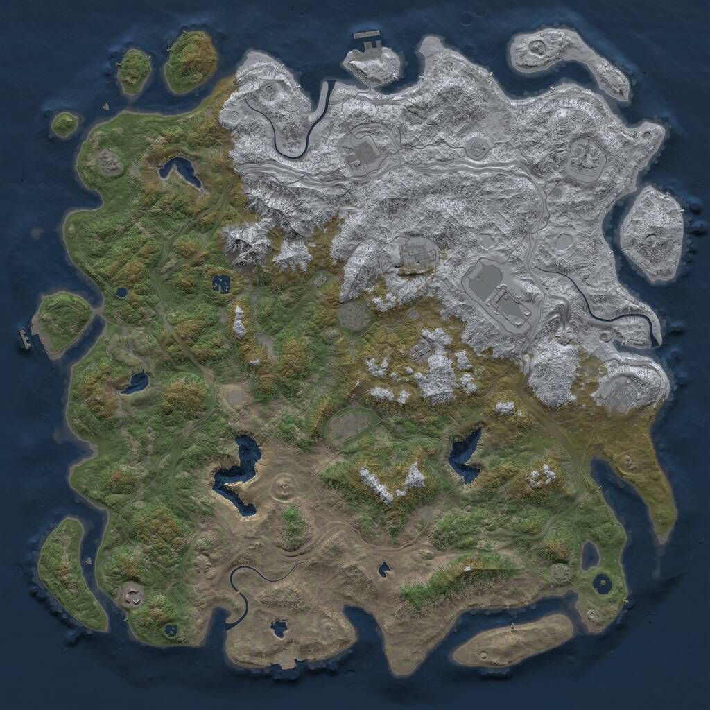 Rust Map: Procedural Map, Size: 5500, Seed: 337472112, 16 Monuments