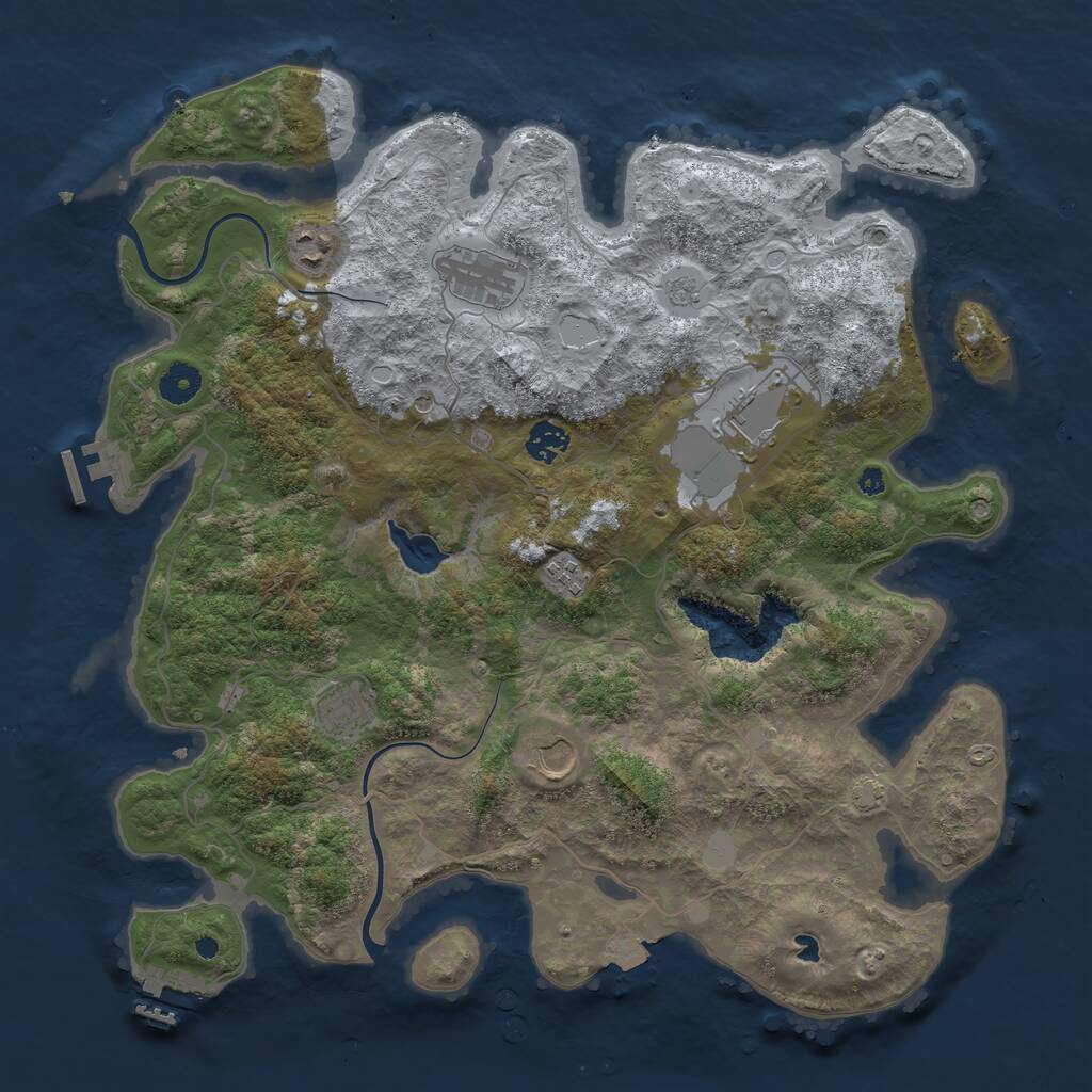 Rust Map: Procedural Map, Size: 4000, Seed: 67895333, 13 Monuments
