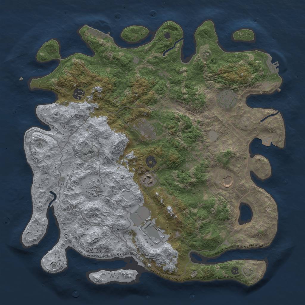 Rust Map: Procedural Map, Size: 4000, Seed: 9000, 15 Monuments