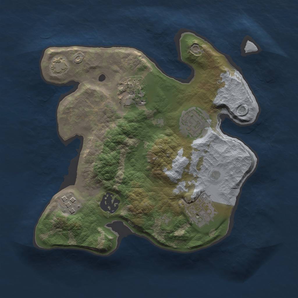 Rust Map: Barren, Size: 2300, Seed: 887, 8 Monuments