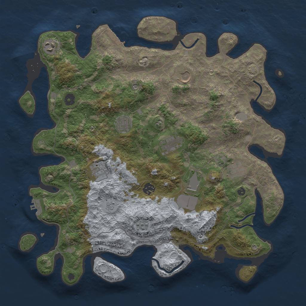 Rust Map: Procedural Map, Size: 4000, Seed: 17654, 17 Monuments