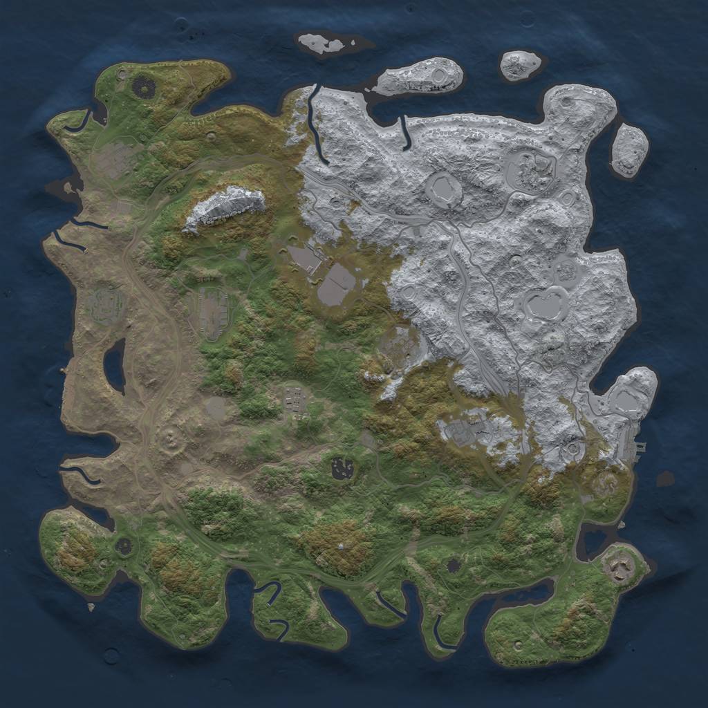 Rust Map: Procedural Map, Size: 4500, Seed: 59943015, 17 Monuments