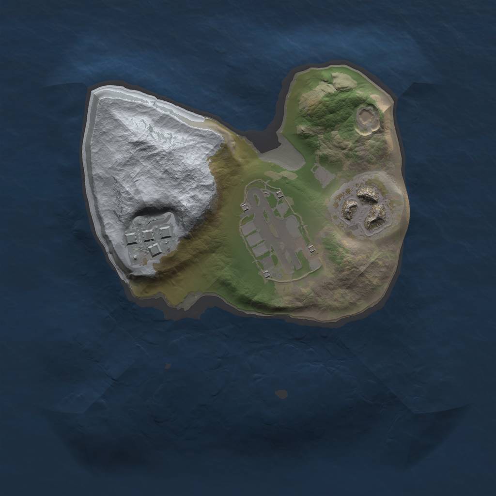 Rust Map: Barren, Size: 1600, Seed: 243535353, 5 Monuments