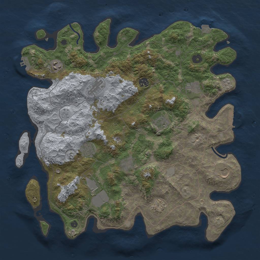 Rust Map: Procedural Map, Size: 4000, Seed: 687809620, 19 Monuments