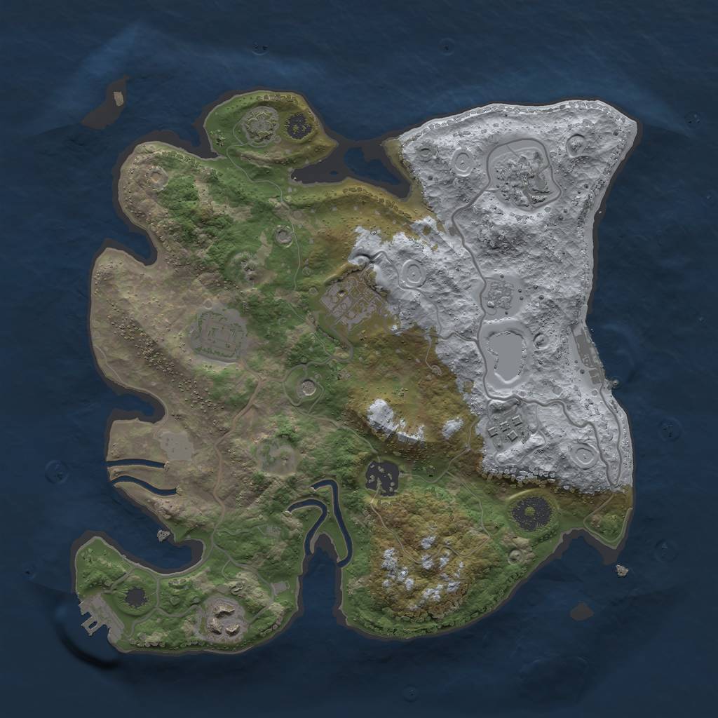 Rust Map: Procedural Map, Size: 3000, Seed: 69420666, 14 Monuments