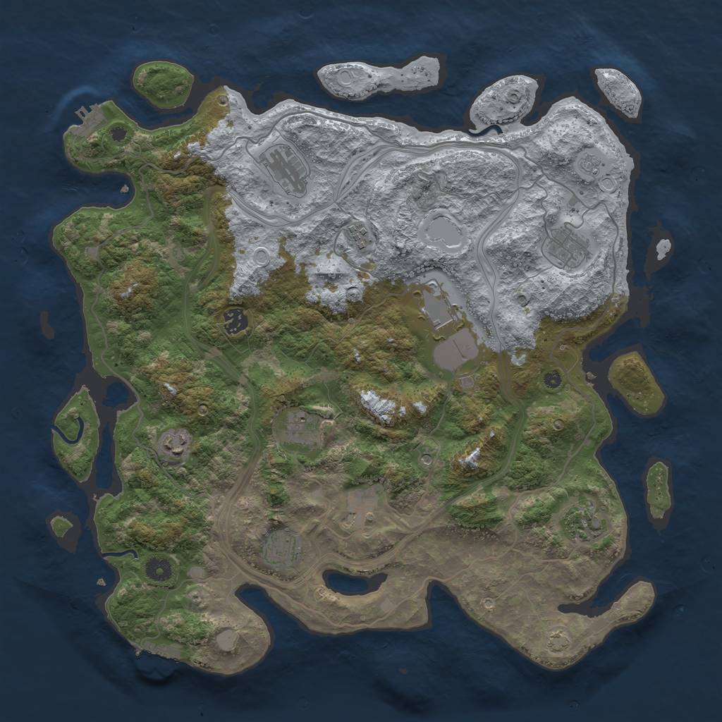 Rust Map: Procedural Map, Size: 4250, Seed: 1837775918, 18 Monuments