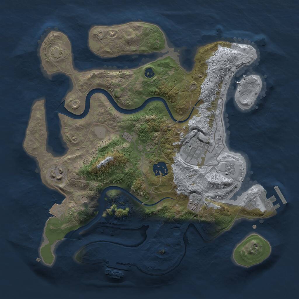 Rust Map: Procedural Map, Size: 3000, Seed: 2060781834, 10 Monuments