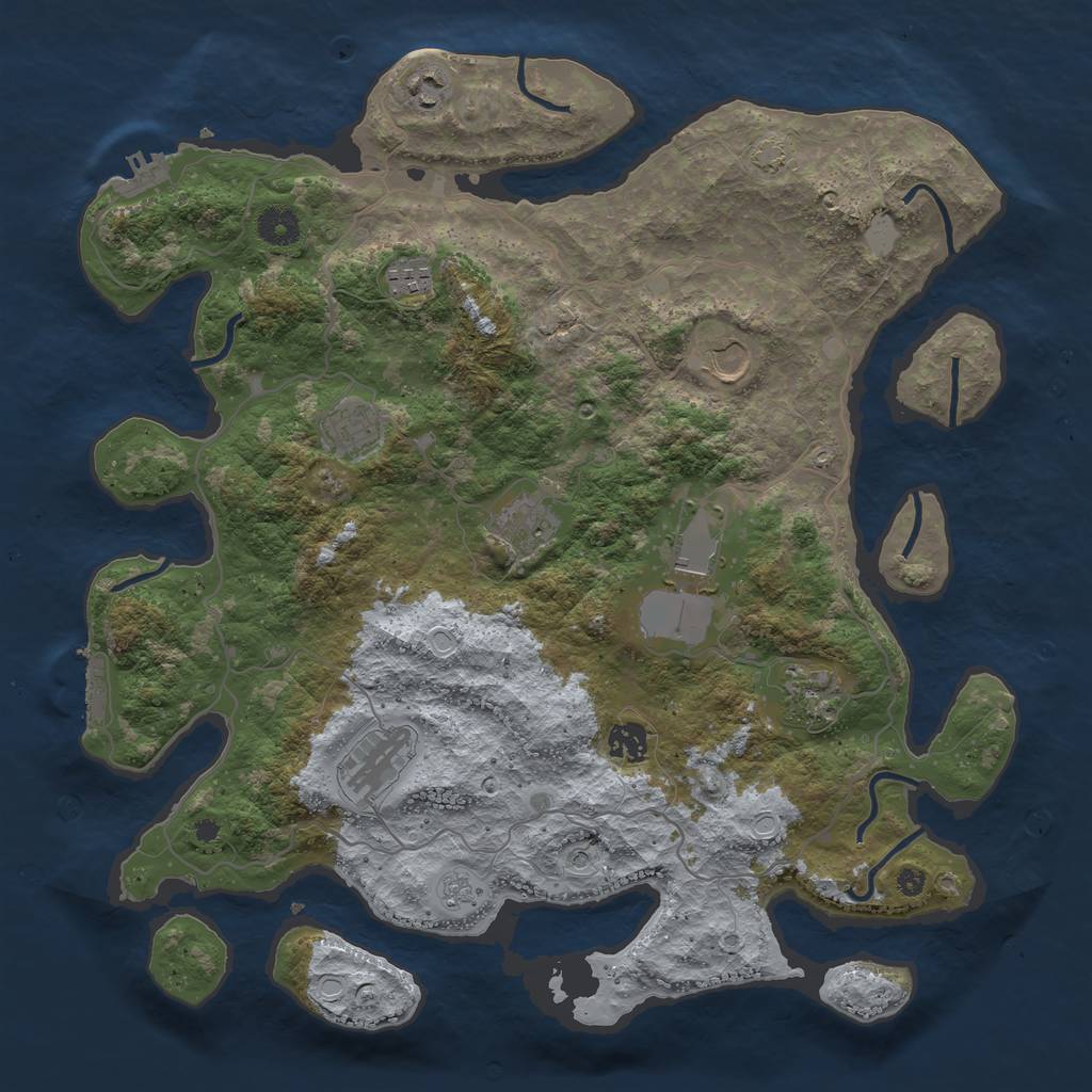 Rust Map: Procedural Map, Size: 4000, Seed: 14545136, 16 Monuments