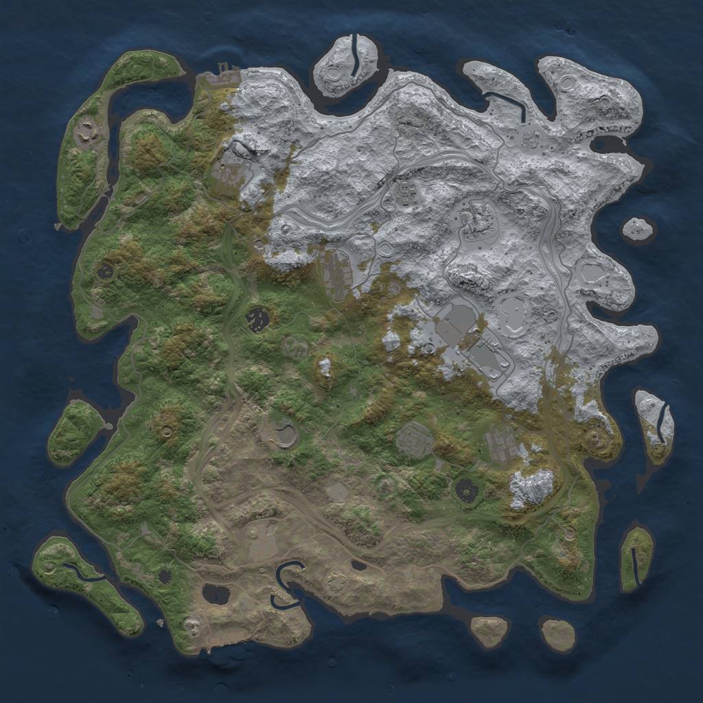 Rust Map: Procedural Map, Size: 4500, Seed: 46657371, 19 Monuments