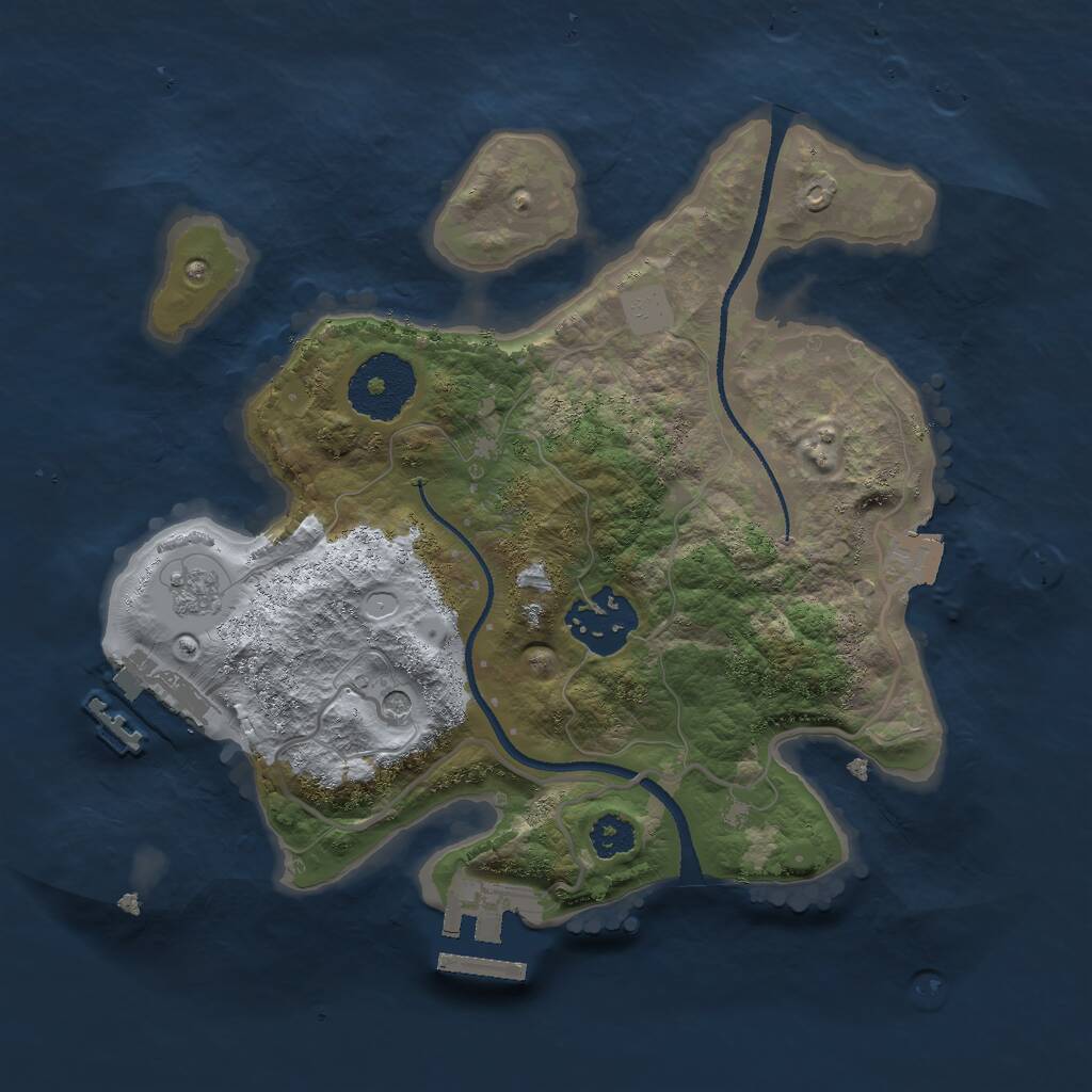 Rust Map: Procedural Map, Size: 2500, Seed: 1515151, 6 Monuments