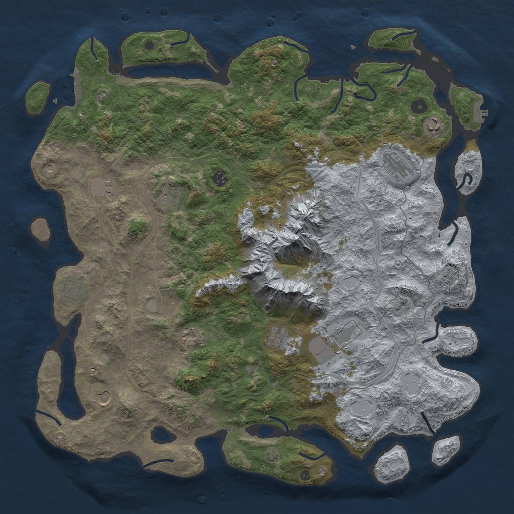 Rust Map: Procedural Map, Size: 5000, Seed: 60957131, 19 Monuments