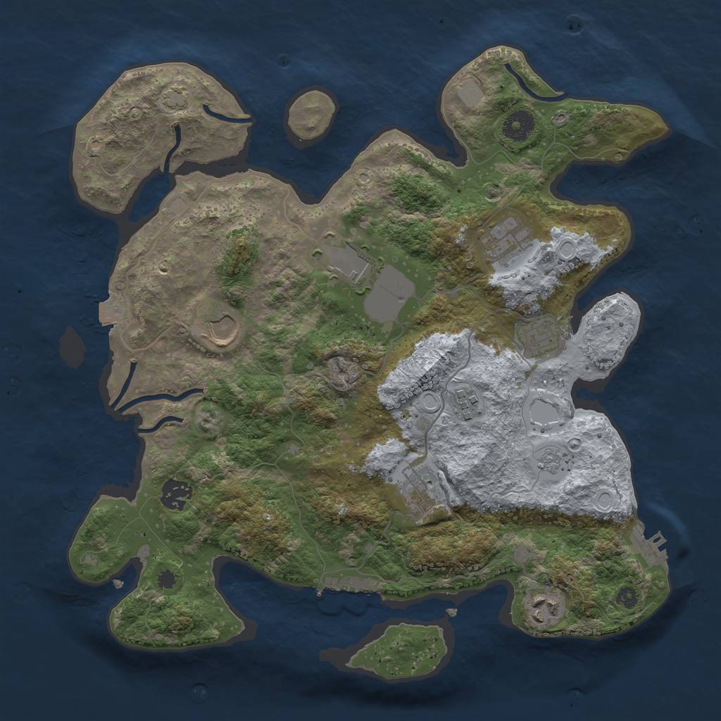 Rust Map: Procedural Map, Size: 3500, Seed: 656763615, 15 Monuments