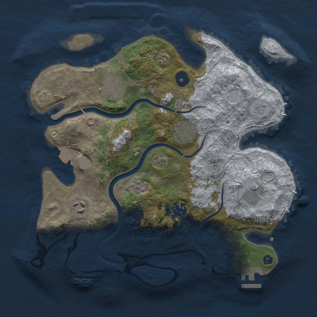 Rust Map: Procedural Map, Size: 3250, Seed: 31825, 12 Monuments