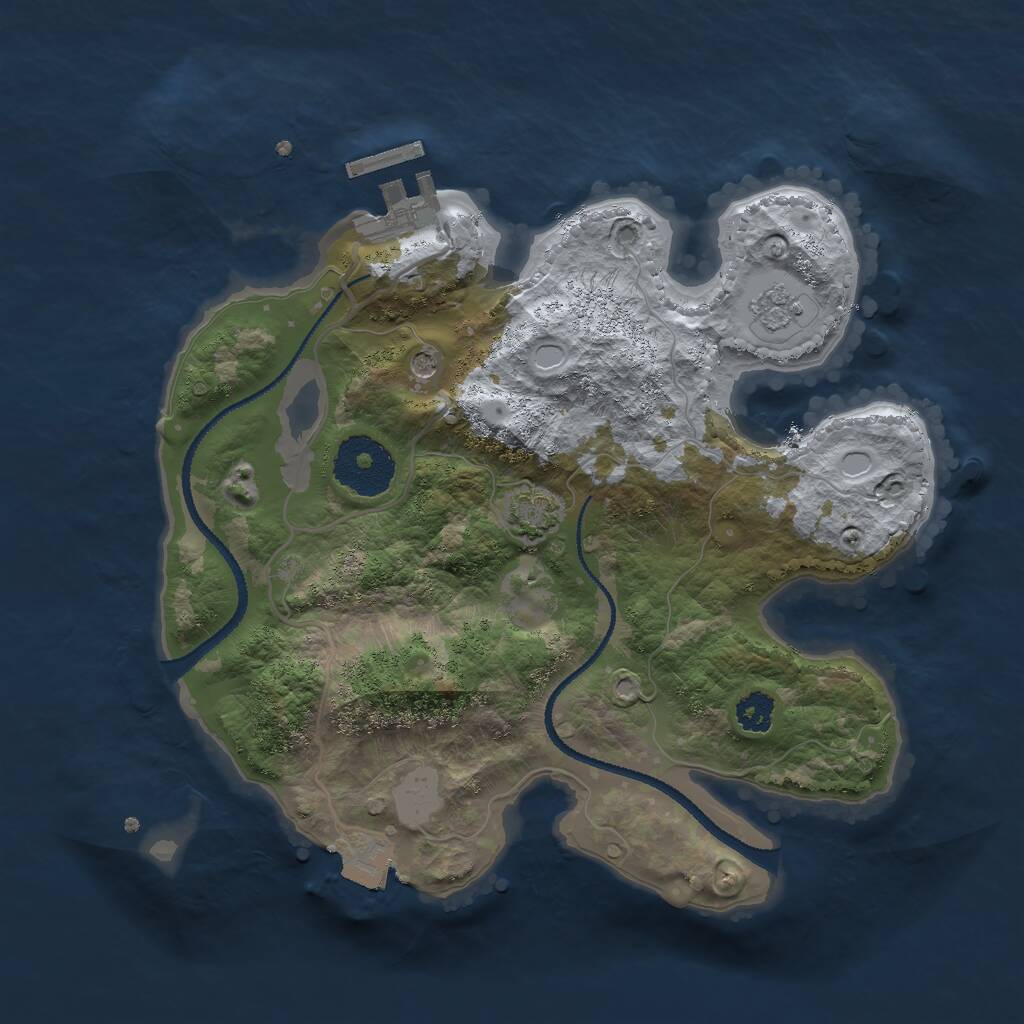 Rust Map: Procedural Map, Size: 2600, Seed: 322723279, 5 Monuments