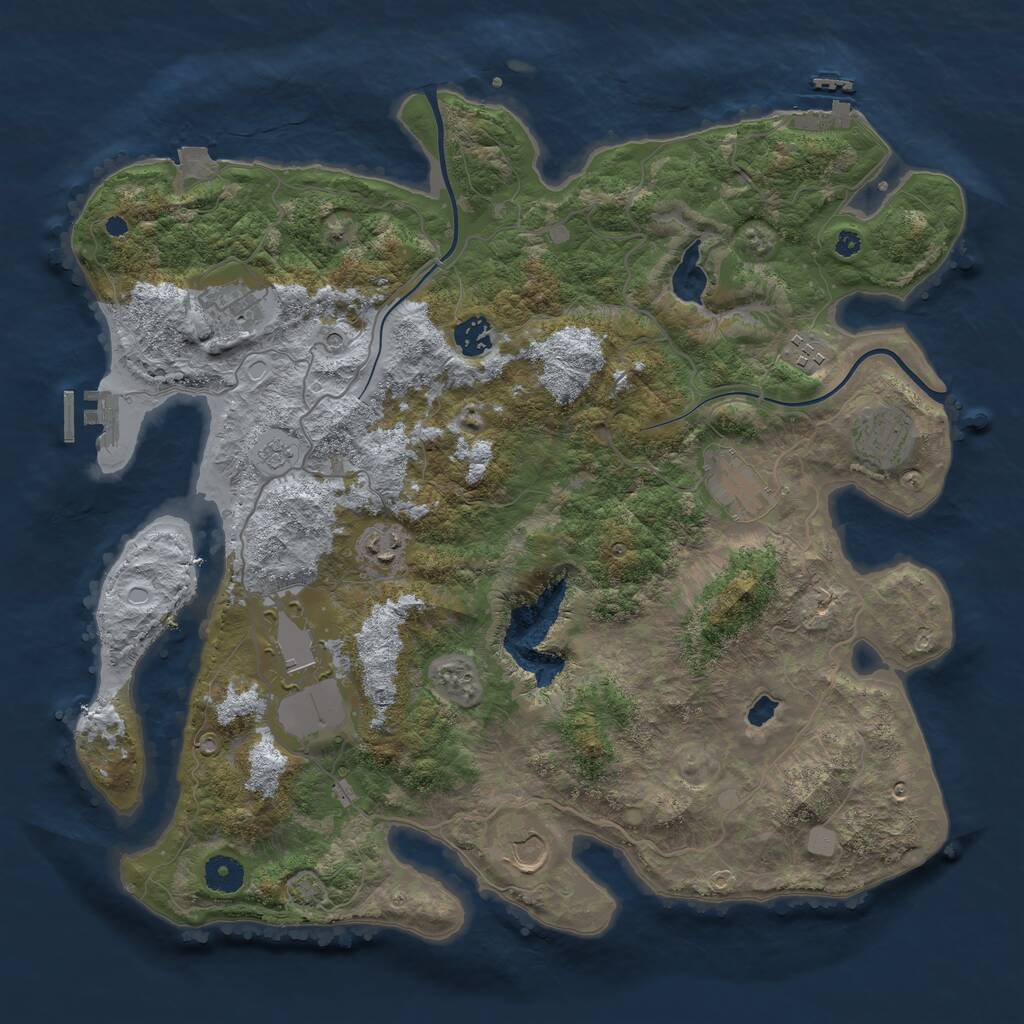 Rust Map: Procedural Map, Size: 4000, Seed: 8659, 14 Monuments
