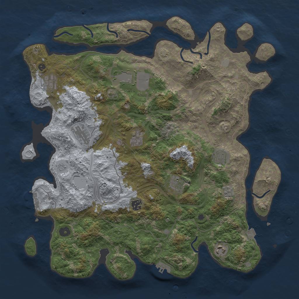 Rust Map: Procedural Map, Size: 4250, Seed: 798384877, 17 Monuments