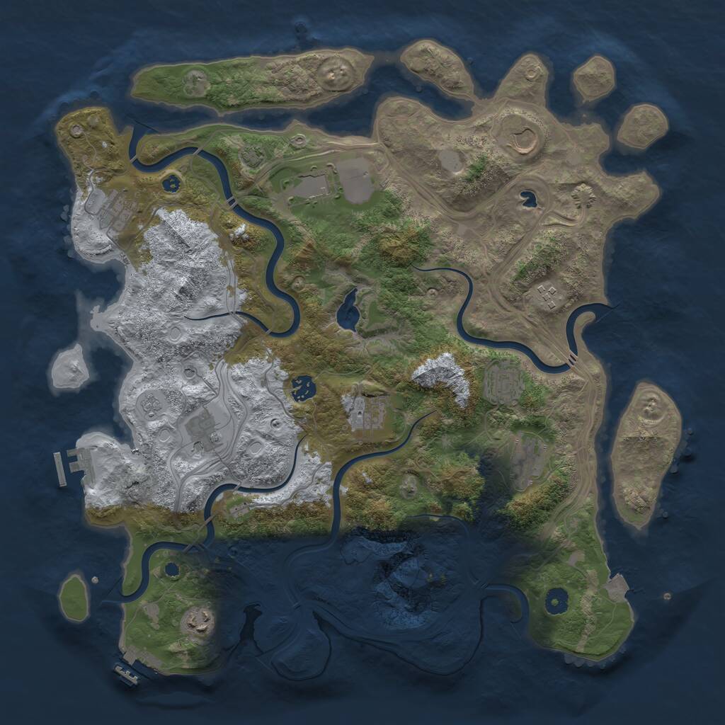 Rust Map: Procedural Map, Size: 4250, Seed: 798384877, 16 Monuments