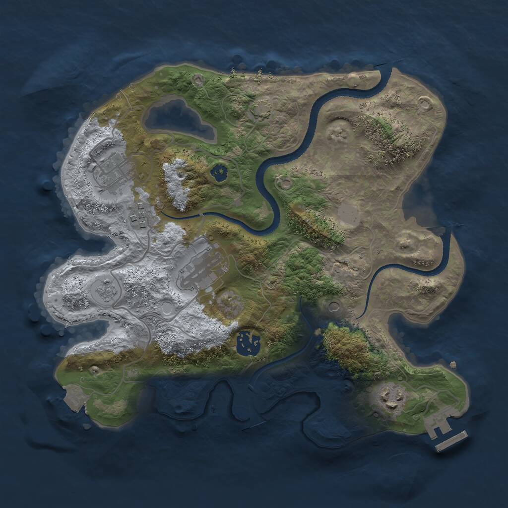 Rust Map: Procedural Map, Size: 3000, Seed: 159562595, 10 Monuments