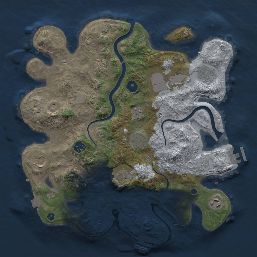Rust Map: Procedural Map, Size: 3500, Seed: 8563, 15 Monuments