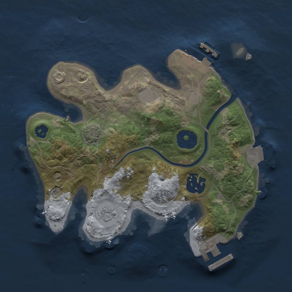 Rust Map: Procedural Map, Size: 2200, Seed: 195548526, 6 Monuments