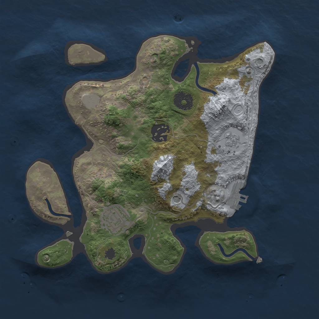 Rust Map: Procedural Map, Size: 2500, Seed: 481399769, 8 Monuments