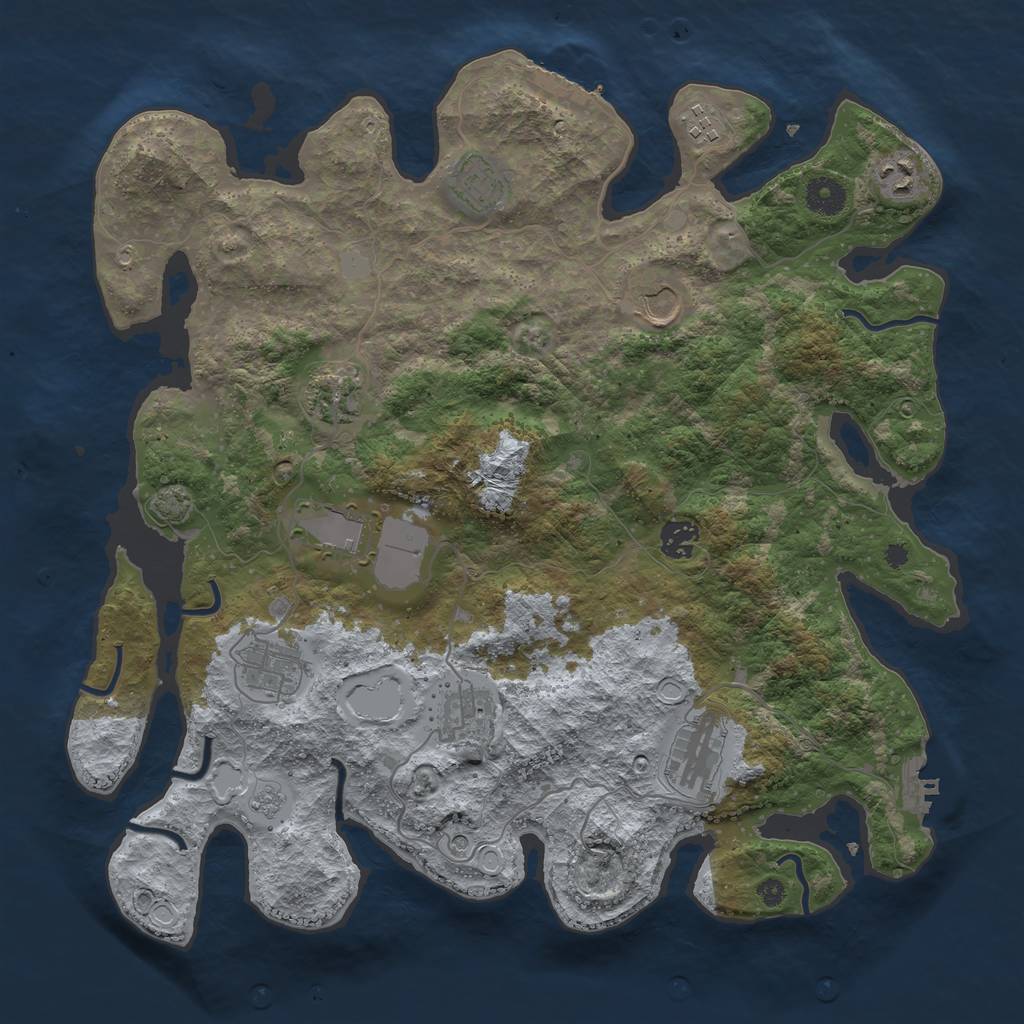 Rust Map: Procedural Map, Size: 3900, Seed: 118407, 18 Monuments