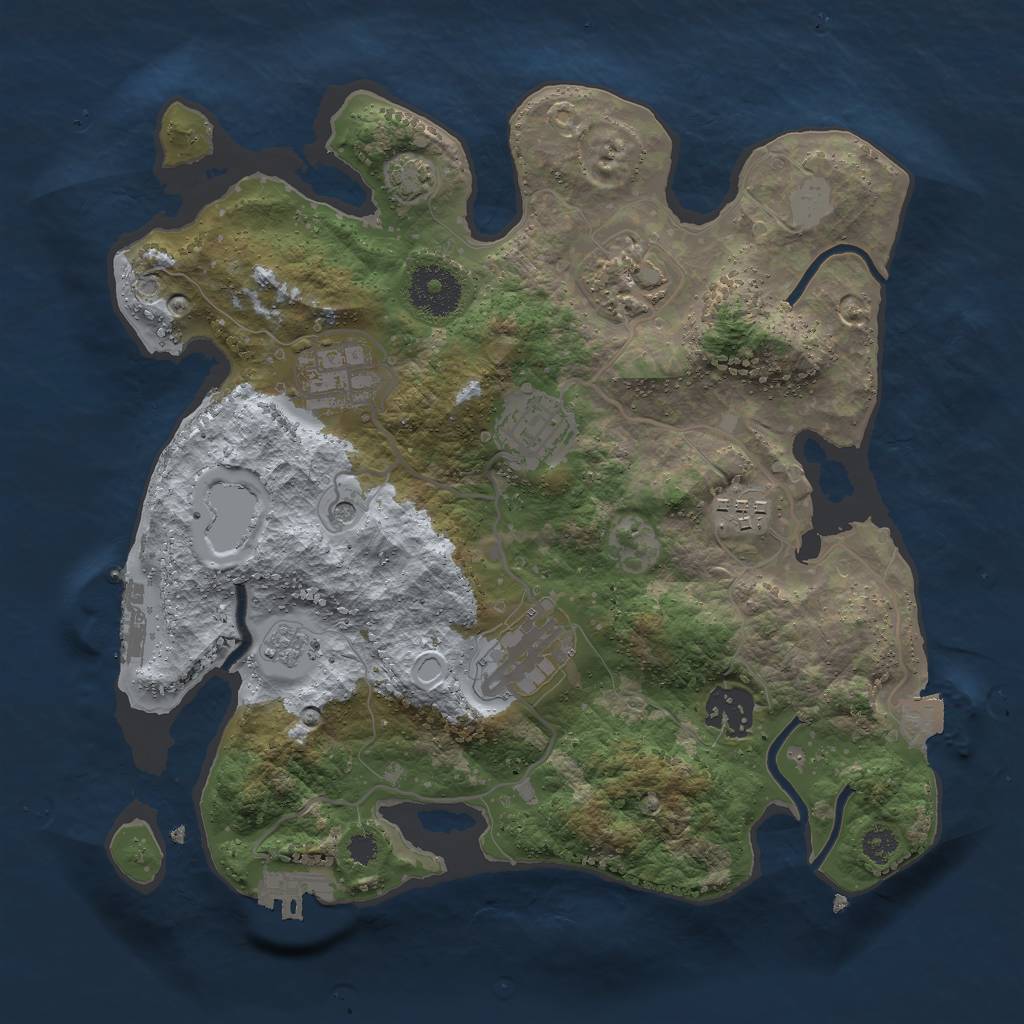 Rust Map: Procedural Map, Size: 3000, Seed: 425208, 14 Monuments