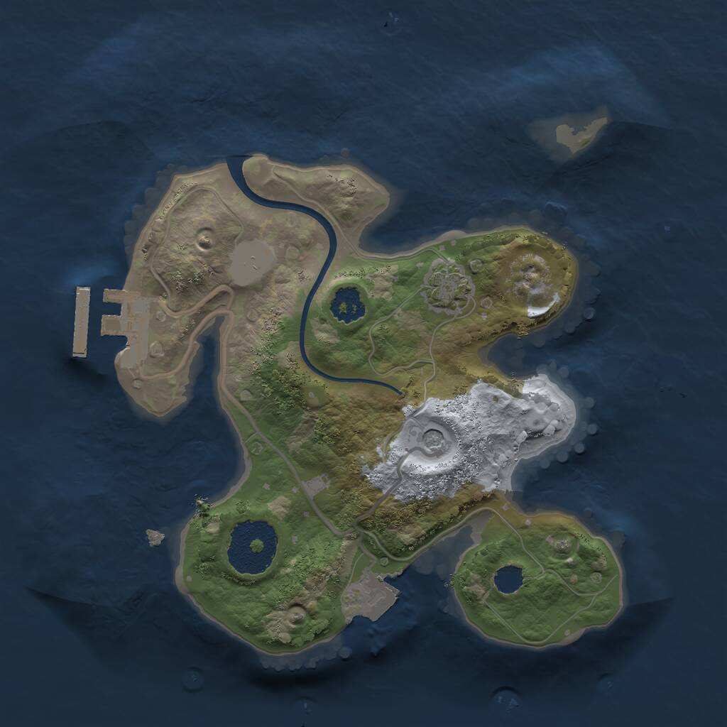 Rust Map: Procedural Map, Size: 2100, Seed: 43432342, 4 Monuments