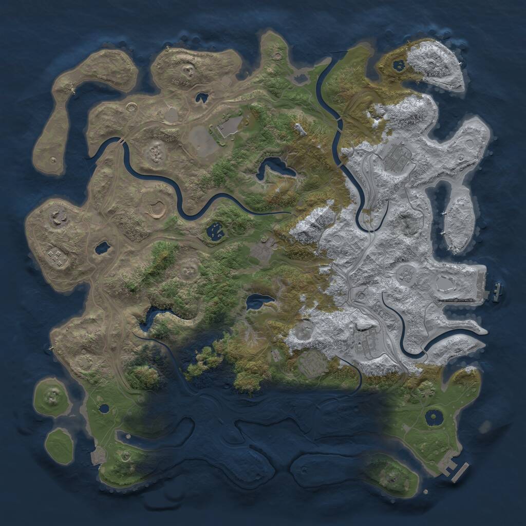 Rust Map: Procedural Map, Size: 4500, Seed: 157137341, 15 Monuments