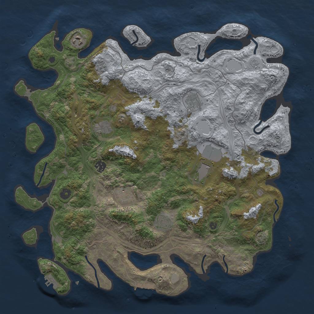 Rust Map: Procedural Map, Size: 4250, Seed: 1497162774, 16 Monuments