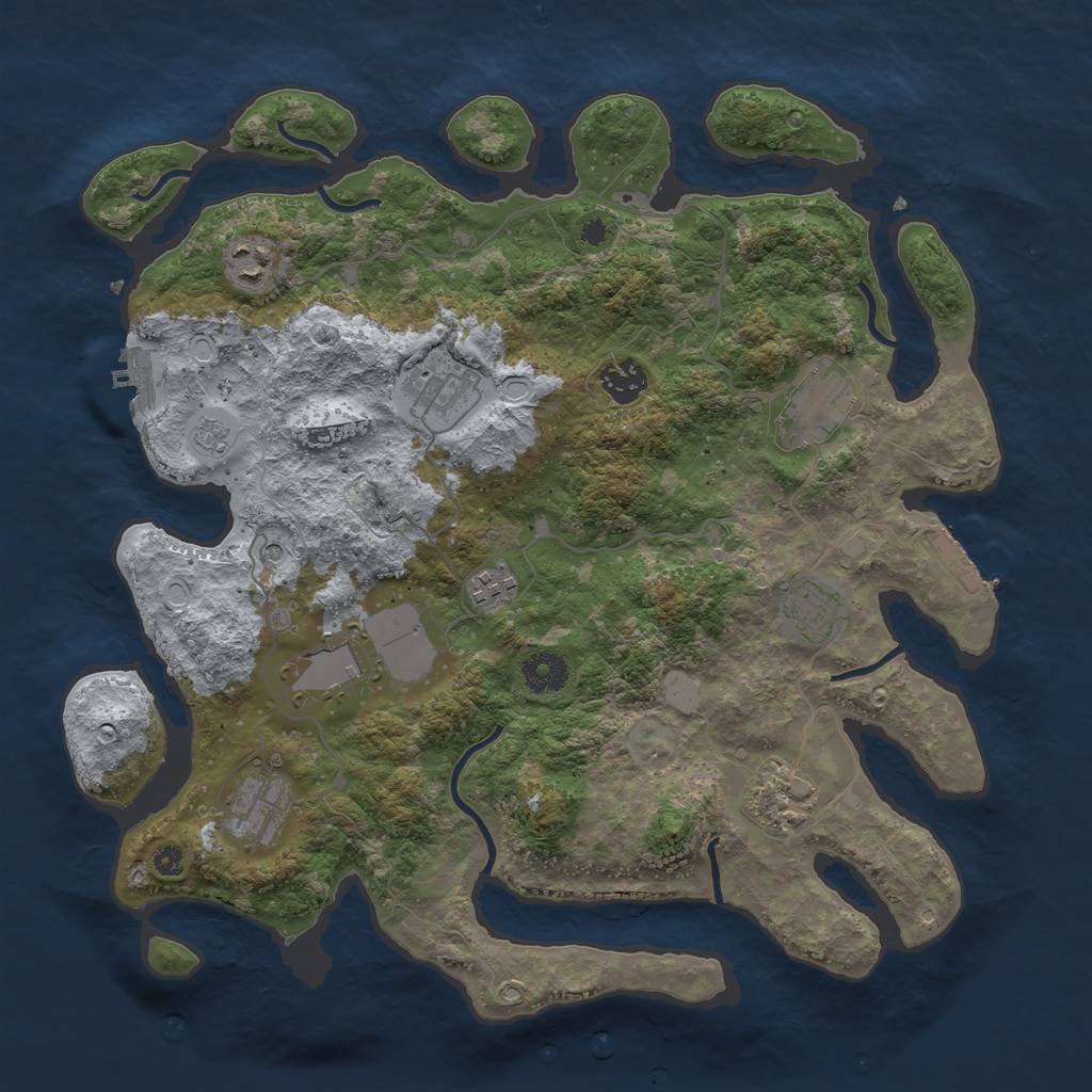 Rust Map: Procedural Map, Size: 3700, Seed: 265676582, 16 Monuments