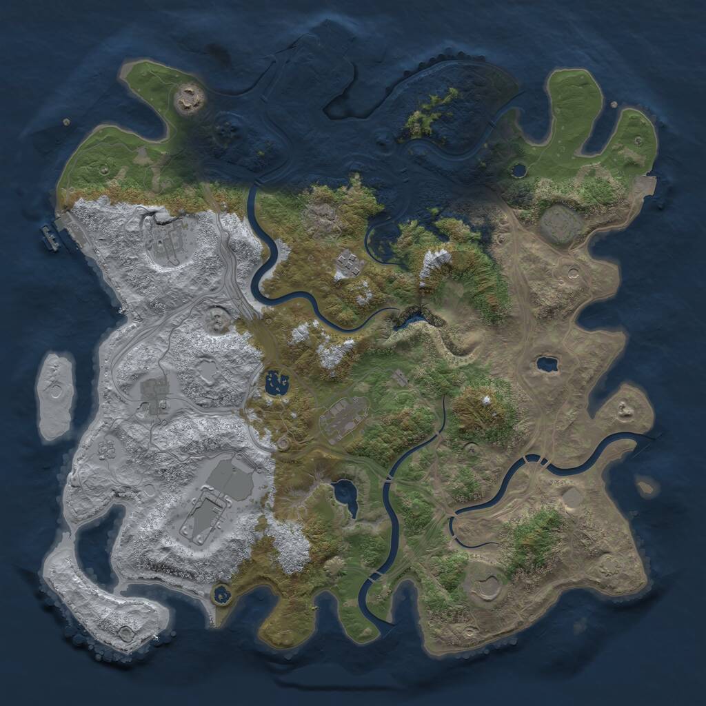 Rust Map: Procedural Map, Size: 4250, Seed: 1214960067, 15 Monuments