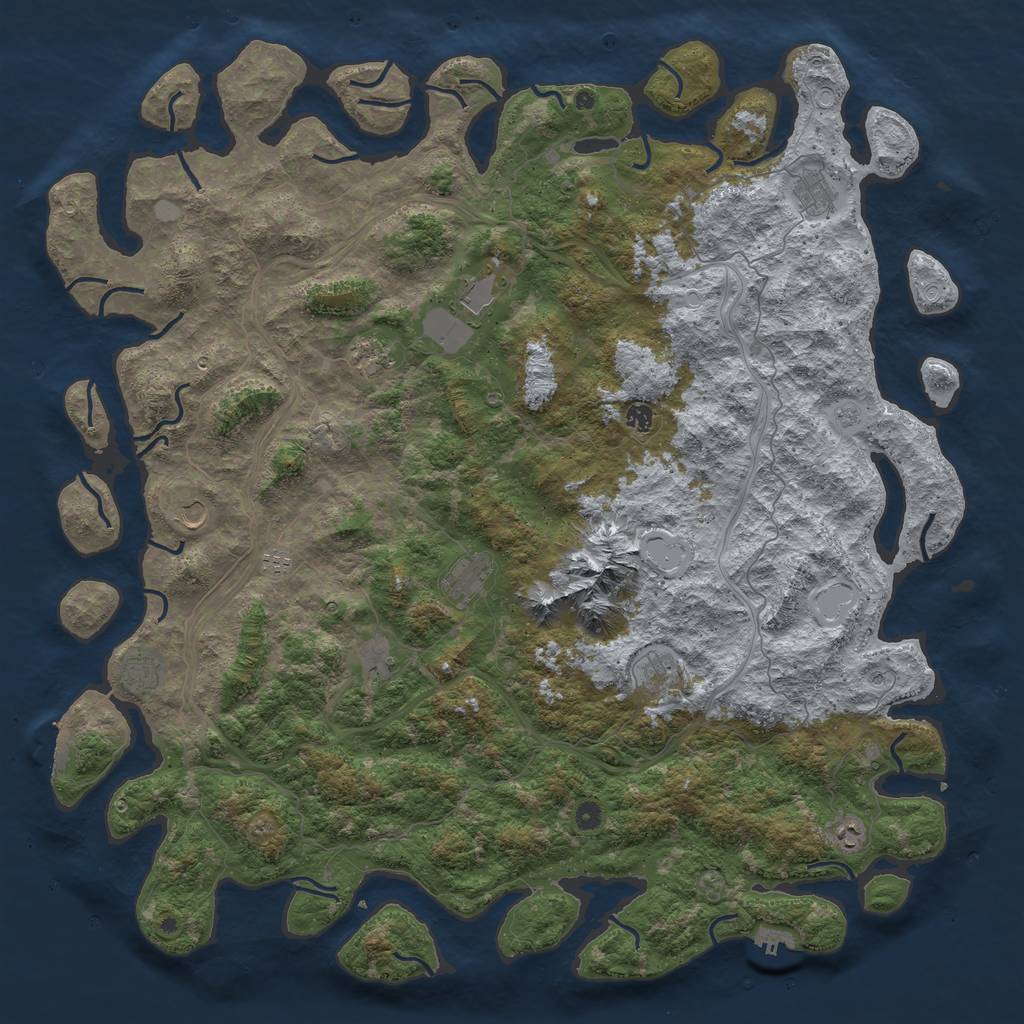 Rust Map: Procedural Map, Size: 5600, Seed: 55004385, 18 Monuments