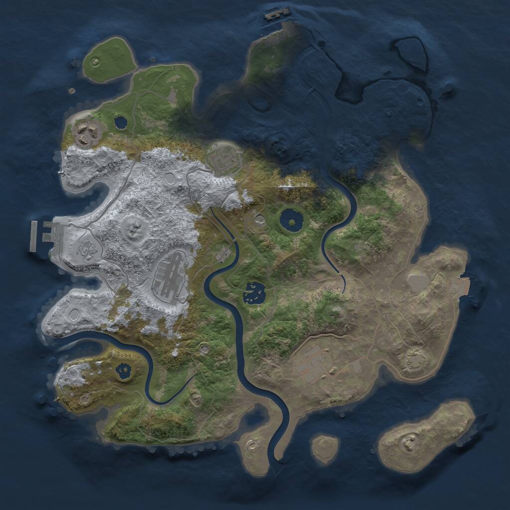 Rust Map: Procedural Map, Size: 3300, Seed: 6, 11 Monuments