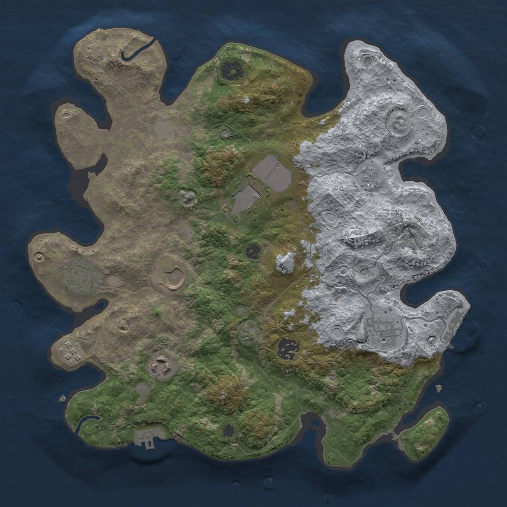 Rust Map: Procedural Map, Size: 3500, Seed: 131519529, 15 Monuments
