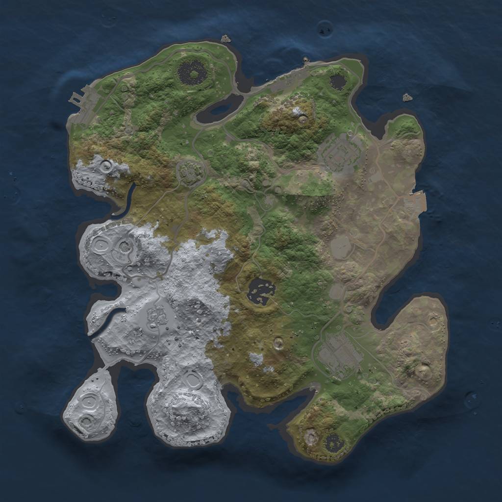 Rust Map: Procedural Map, Size: 2750, Seed: 1349734979, 11 Monuments