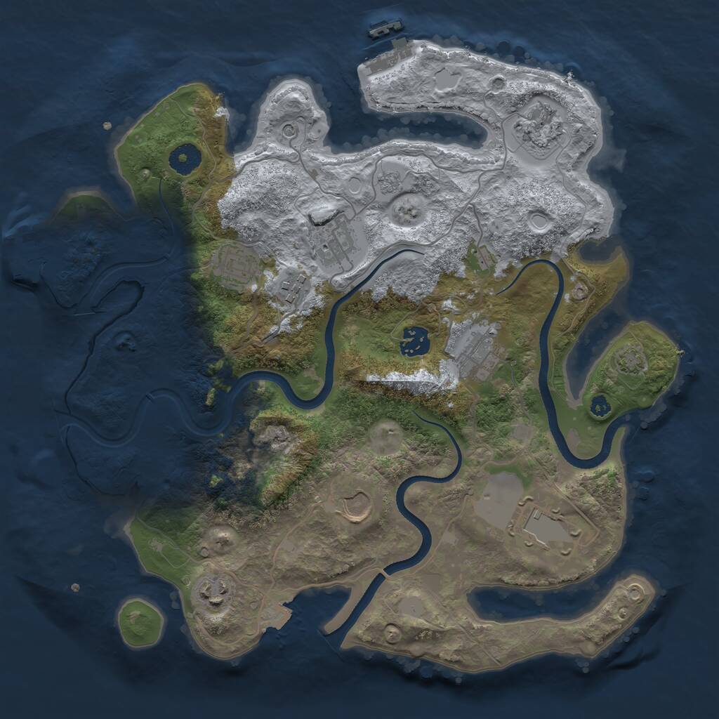 Rust Map: Procedural Map, Size: 3500, Seed: 12435151, 15 Monuments