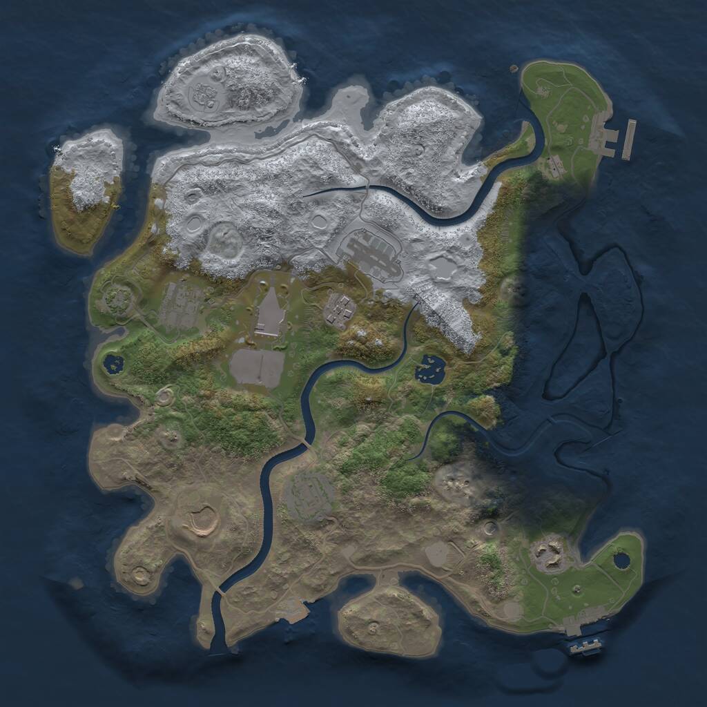 Rust Map: Procedural Map, Size: 3500, Seed: 250323, 14 Monuments