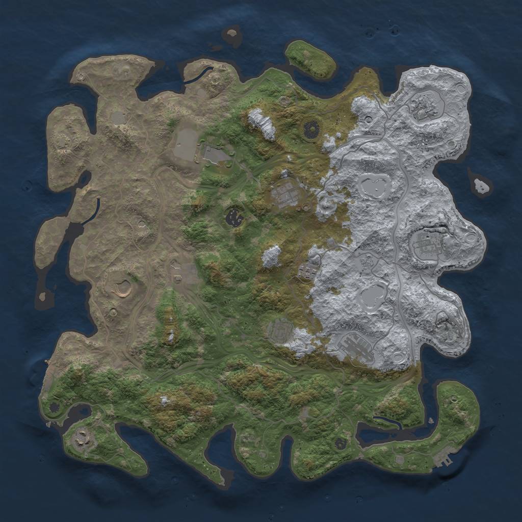 Rust Map: Procedural Map, Size: 4500, Seed: 9560494, 19 Monuments