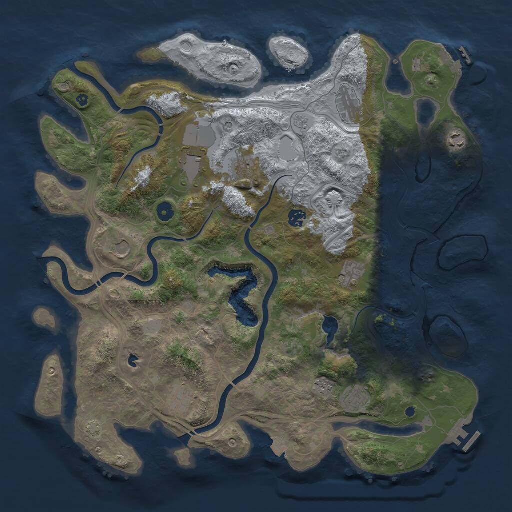 Rust Map: Procedural Map, Size: 4250, Seed: 951340297, 16 Monuments