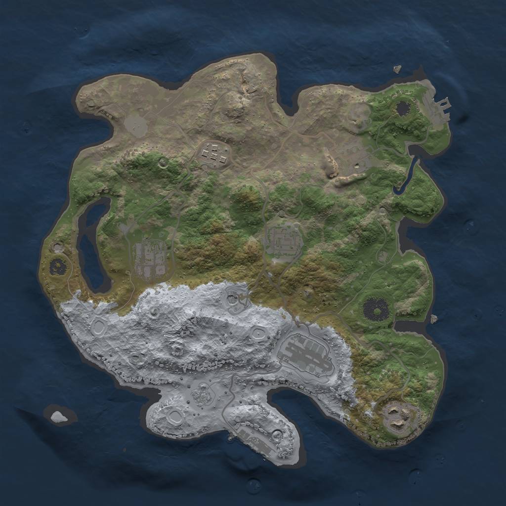 Rust Map: Procedural Map, Size: 3000, Seed: 1249660805, 13 Monuments